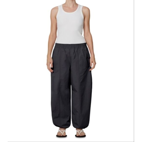 Agolde Dakota Cotton Poplin Track Pants Black Size M - Picture 4 of 4